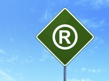 Law concept: Registered on road sign background